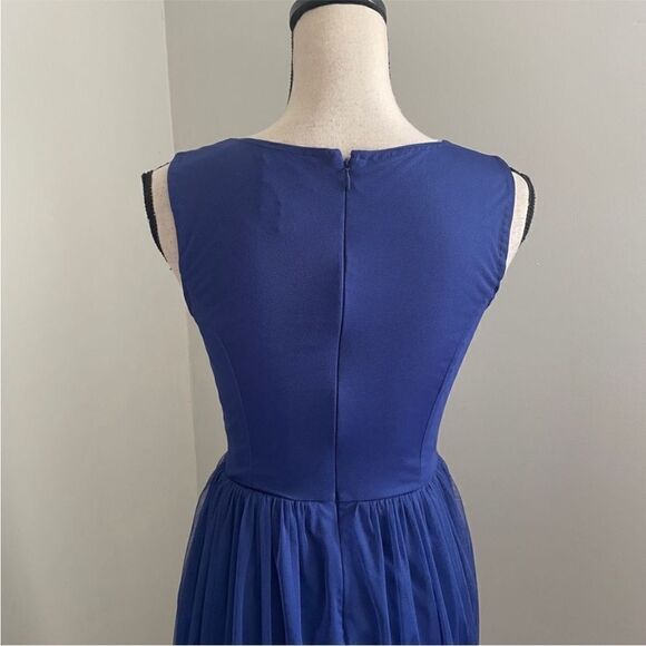 Modcloth Blue Sleeveless Knee Length Retro Sundress Scoop Neck sz XS Graduation‎ - Picture 5 of 11